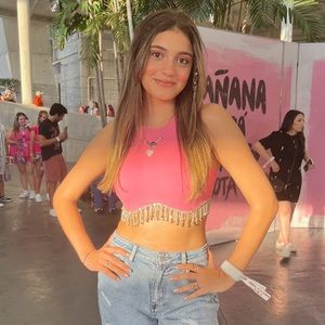 Pink Rhinestone Crop top